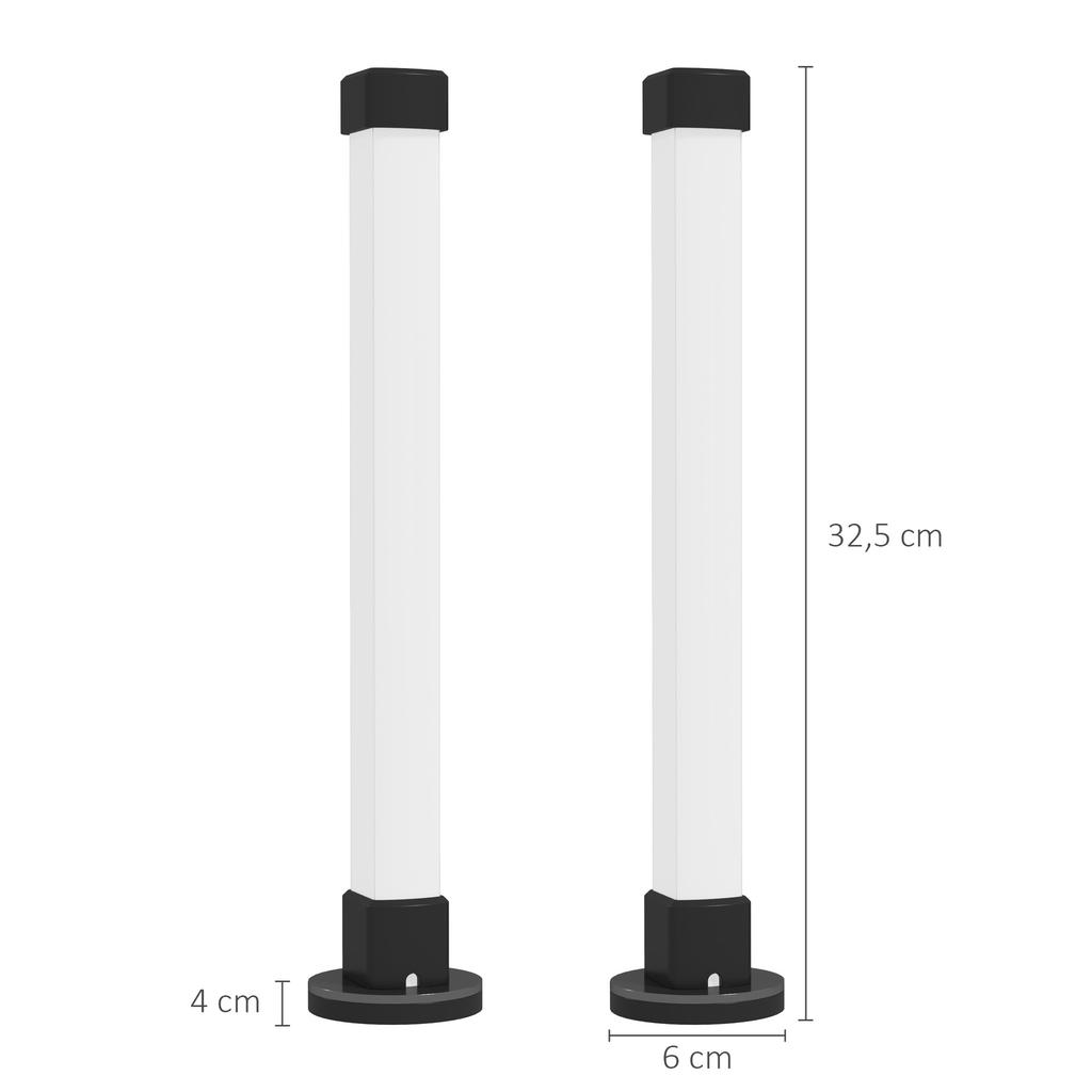 Set of Table Lamps with Remote Control App Bluetooth Synchronization with Music and Timer White