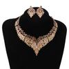 Exquisite Necklace Earring Set Inlay Rhinestone Clavicle Chain Elegant Jewelry Set  Festival Gifts