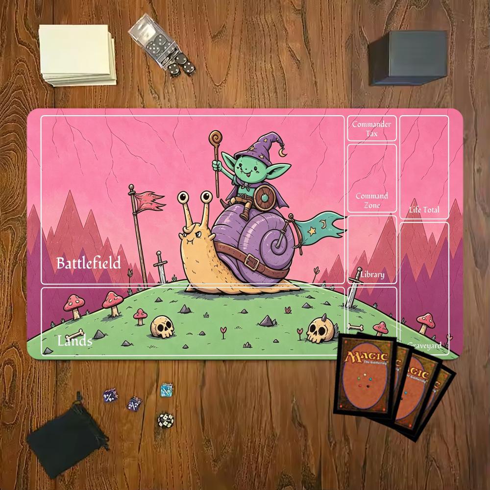 Cute Cartoon Goblin Snail Rider Mouse Pad Playmat Tcg Office Desk Mat For Work Game Pc Laptop Rug Carpet Mousepad