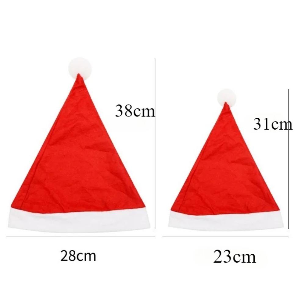 Red Christmas Hats for Adults Kids Non-woven Fabric Santa Claus Xmas Hats Cap Merry Christmas New Year Festival Party Decoration