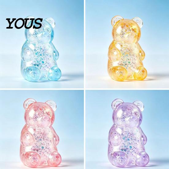 Kids Stress Relief Toy Mini Clear Bear Squeeze Toy, Sitting Sensory Pocket Reliever Soft Stretchy Sugar Ball Fidget Party Favors
