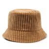 Adjustable Corduroy Bucket Hat Breathable Travel Sun Shade Cap Fashion Fisherman Hat  for Women