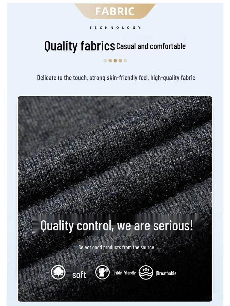 Men's Pure Wool Short-Sleeve Sweater - Lightweight, Half-High Neck Knitwear for Spring/Summer