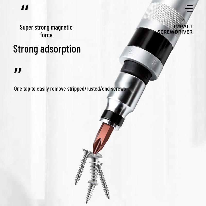 Impact Screwdriver Bit & Screw Extractor Kit: Rusty/Broken Head Remover, Cross Tapping, Hammer-Ready