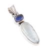 Natural Aquamarine,Kyanite Gemstone 925 Solid Sterling Silver Pendant 1.50" A3d33