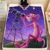 The Pink Panther Flannel Blanket, High Quality Comfortable for All Seasons, Home Decor, Warmth and Comfort