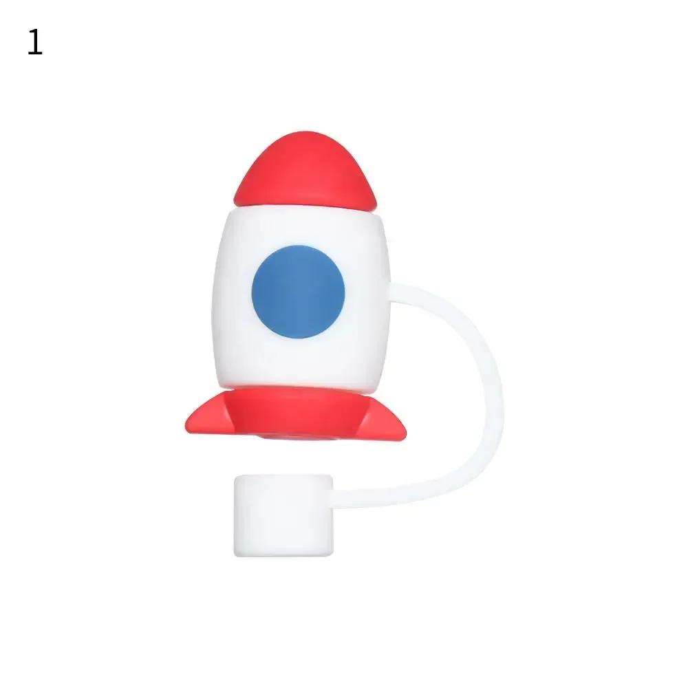 1PC Creative Reusable Silicone Straw Plug Splash Proof Drinking Dust Cap Dust-proof Straw Tips Cover Cup Accessory Kitchen Tool