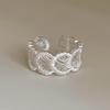 Xiaohongshu 925 Sterling Silver Exaggerated Plain Ring for Women – Simple, Luxurious, High-End Design.
