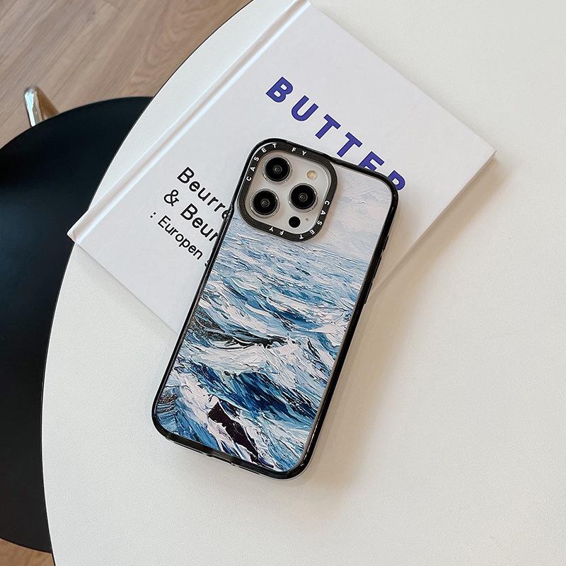 

Чехол Sunset Ocean для iPhone 16 Pro Max с защитой от падений – модная черная рамка 16 Pro