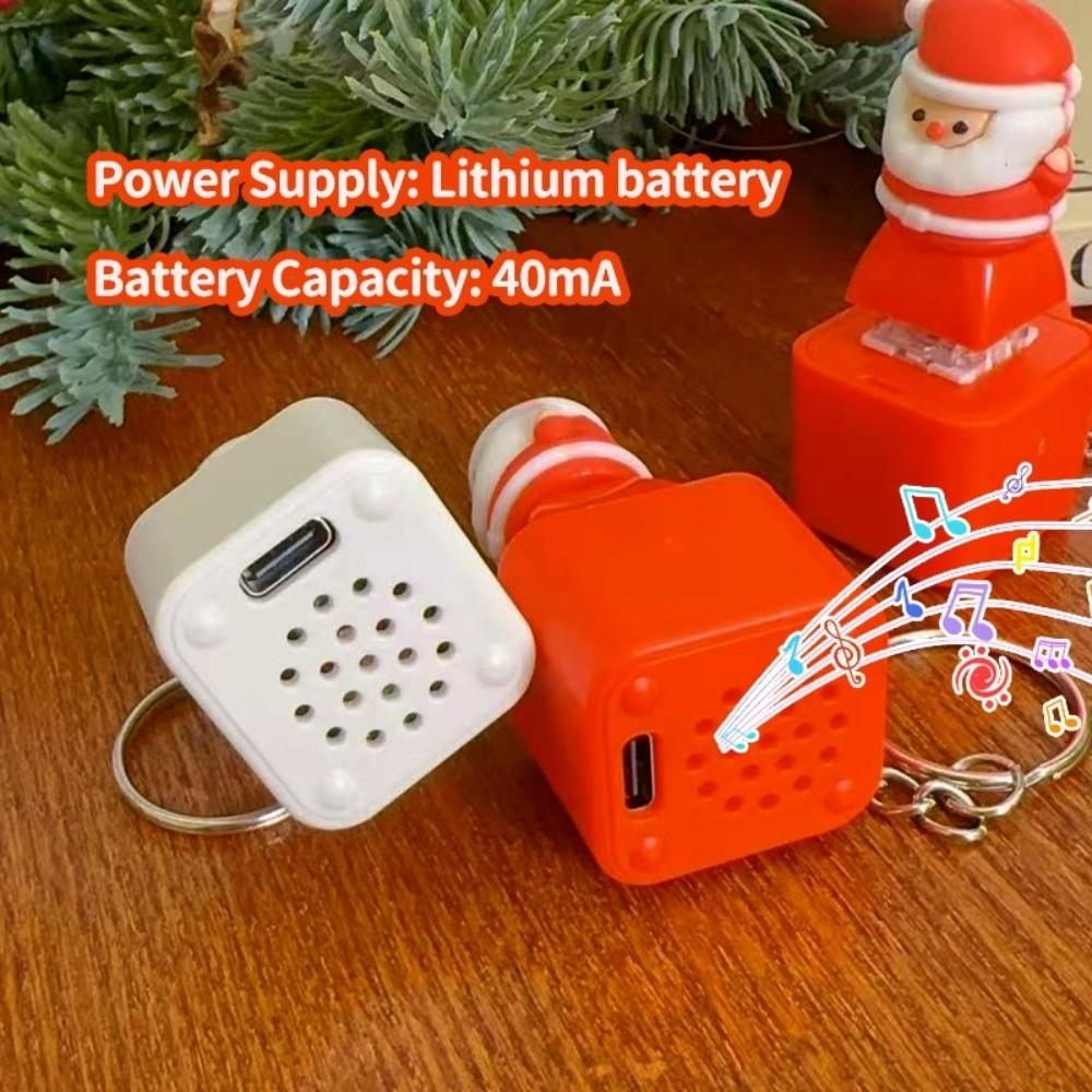 Rechargeable Christmas Fidget Button Keychain Santa Claus Clicky Animal Keycap Xmas Gifts