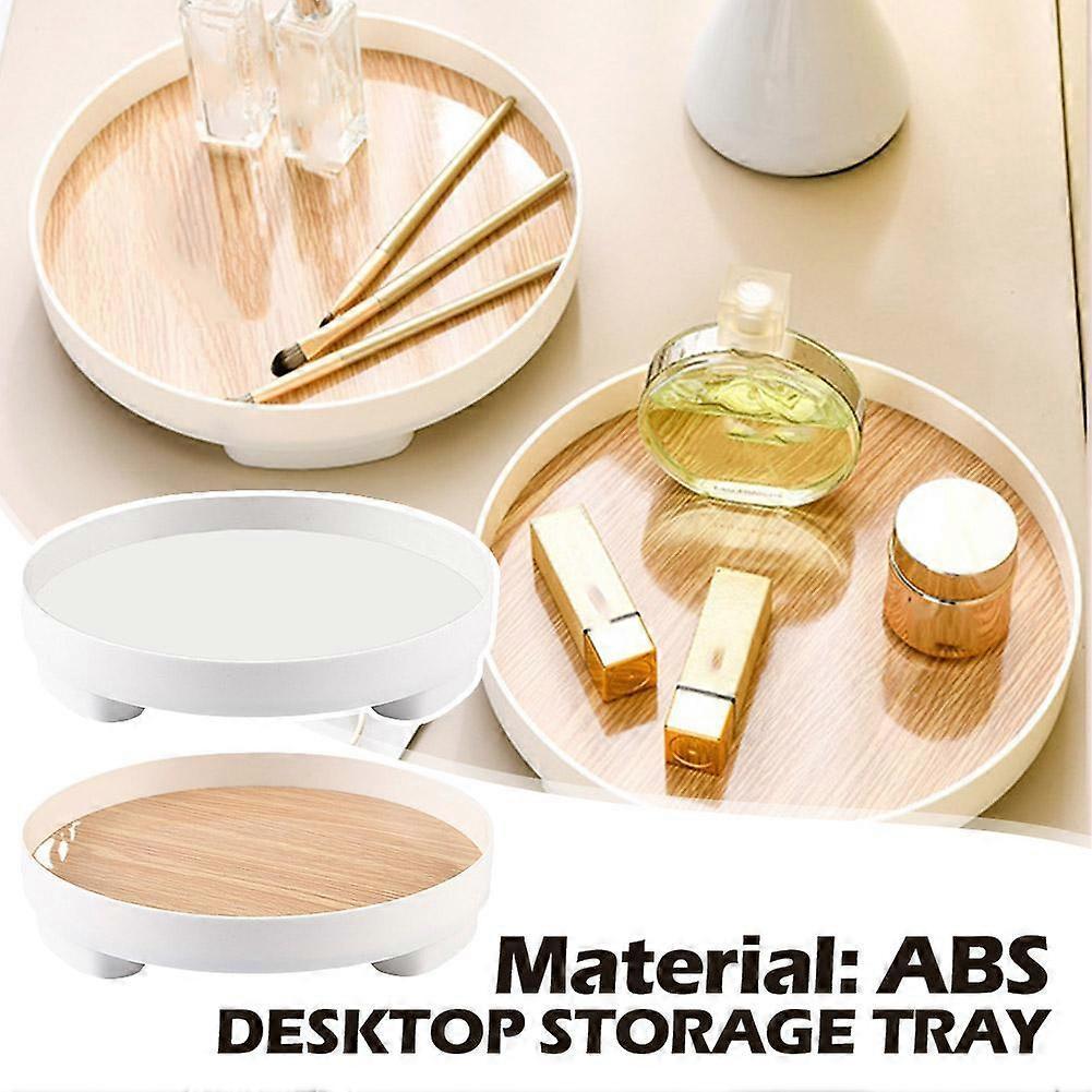Desktop Storage Tray 23x4.5cm - ABS Round Design Cosmetic Organizer Nordic Style