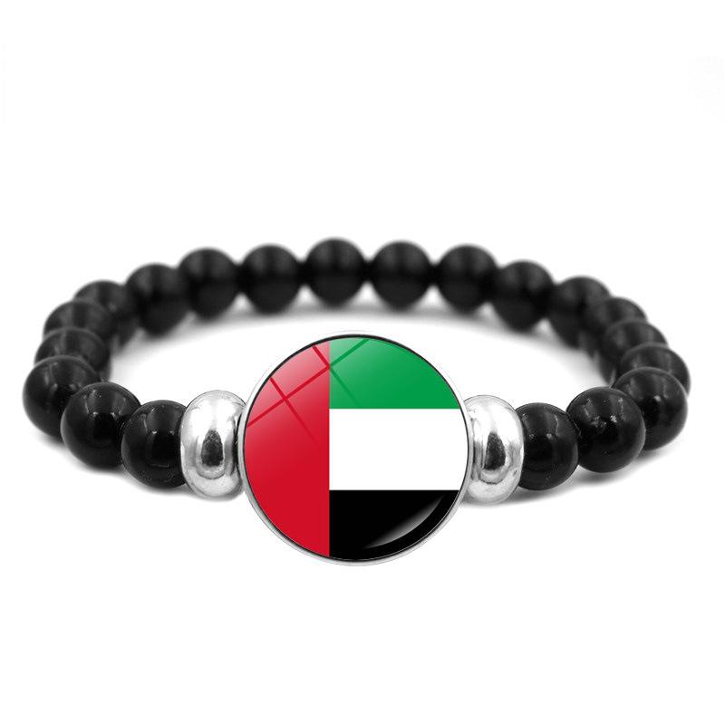 287 Länder Nationalflagge Druckknopf Elastisches Band Perlen Länderflagge Unabhängigkeitstag Perlen Schmuck Perlenarmband
