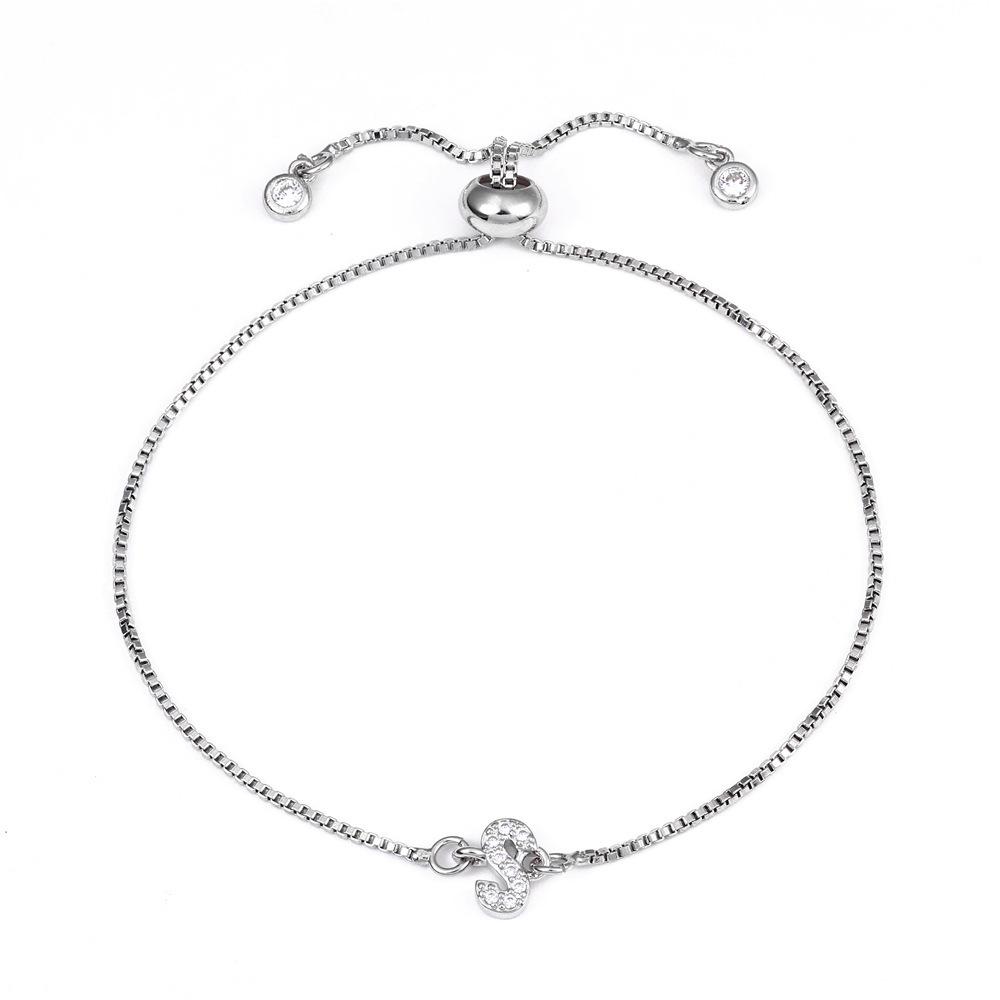18K Gold Letter Knot Bracelet: Japanese-Korean Fashion for Women