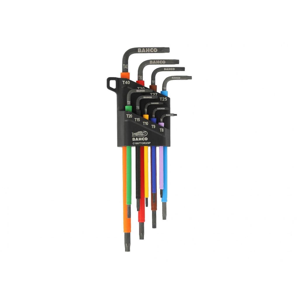 Bahco C1997torx/9p Long Torx Coloured L-key Set, 9 Piece