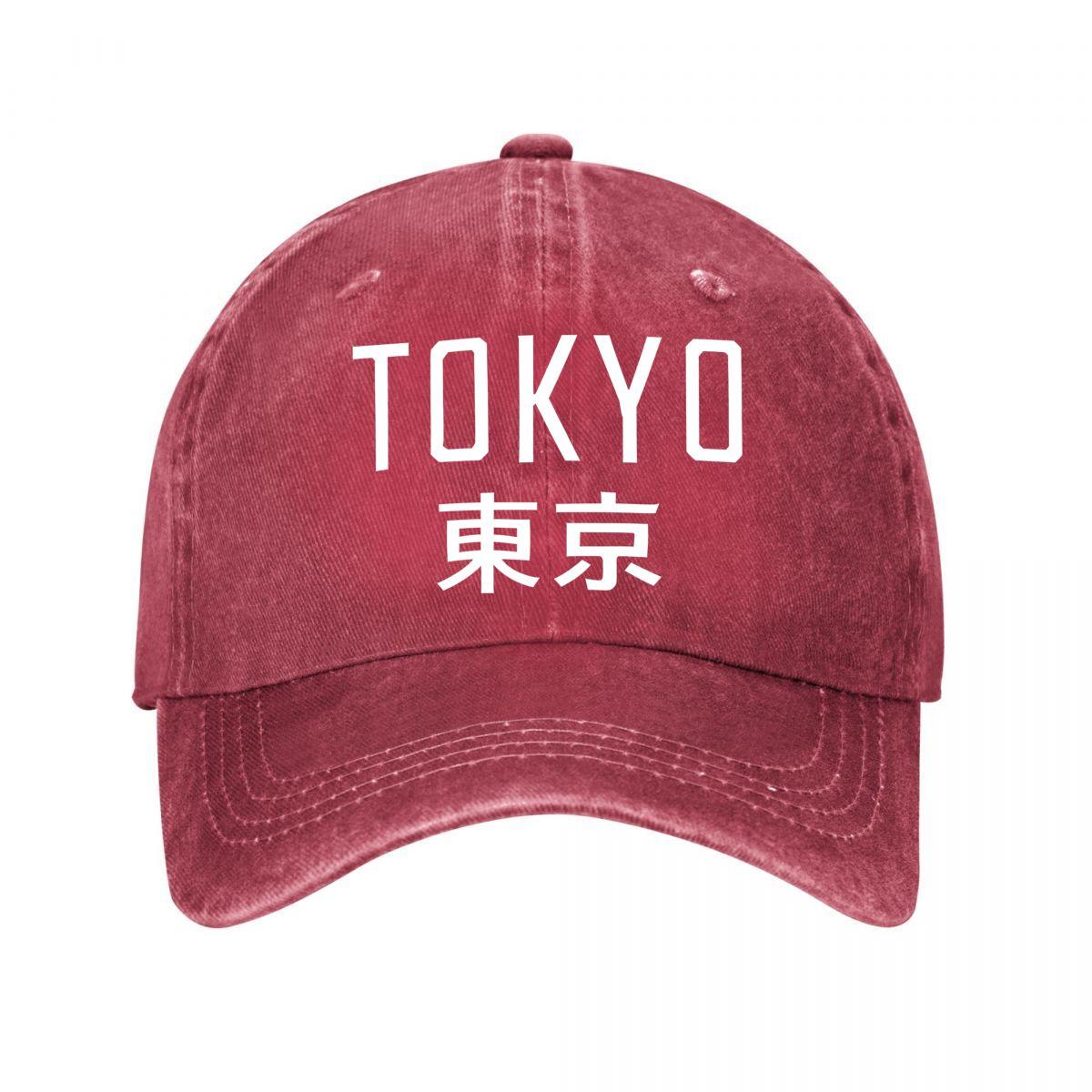 Tokyo Kanji Baseball Cap New Vintage Washed Cotton Baseball Cap Parent Kids Sun Hats Adjustable