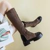 Korean Version of Long Boots Women's Elastic Boots 2025 Autumn and Winter Boots with a Thick Sole Increase of 9 Cm Fashion Versatile Trend