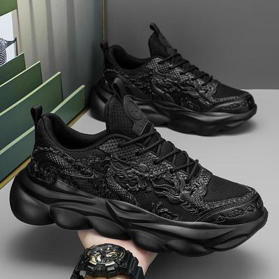 Men's Shoes Spring New Natal Year Red Casual Sports Running Shoes Teenagers Winter Heightening Dad Shoes