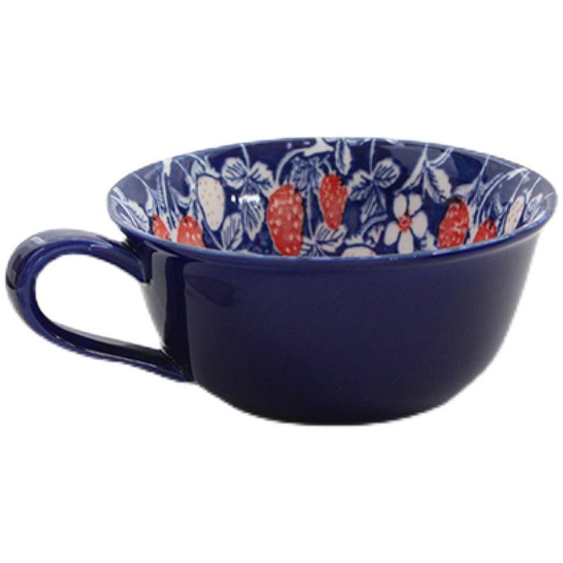 Japanese-Style Ceramic Tableware Set, Cute Strawberry Household Rice Bowl, Deep Plate, Vegetable Plate, Soup Cup, Mug, Bowl Set.