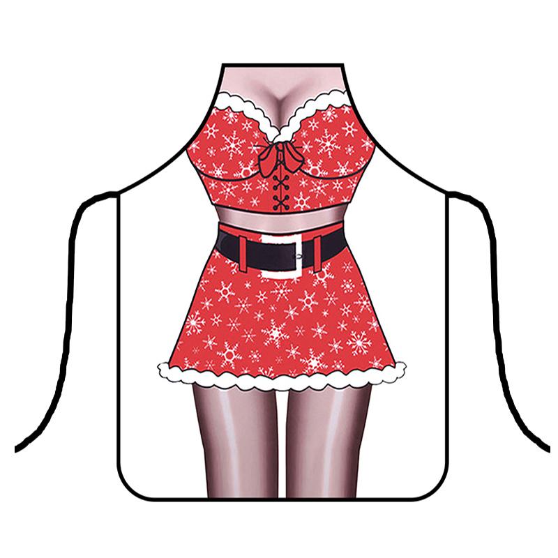 1PC Santa Claus Theme Baking Christmas Apron Home Cooks Apron for Cooking Funny Cartoon Printed Dress-Up & Role Play Unisex