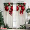 Christmas Red Green Curtains Flat Print Polyester Indoor Party Birthday Celebration Festive Decor Curtain Set Of 2 Made Washable
