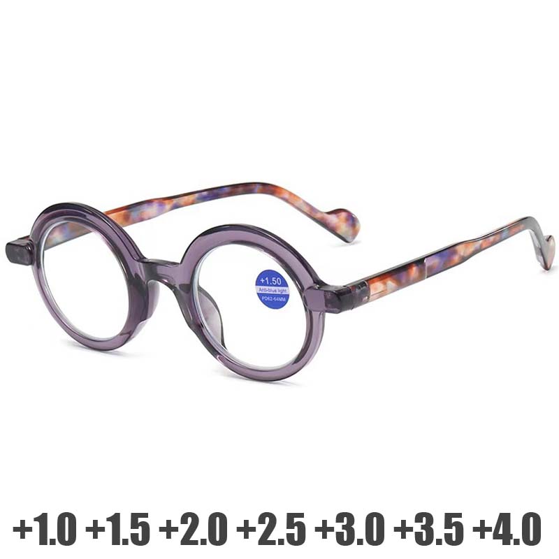 Vintage Round Far Sighted Eyeglasses for Women Men Anti-blue Light  Reading Glasses Presbyopia Eyewear Diopters +1.0 To +4.0