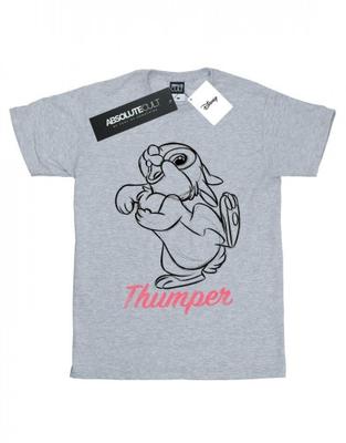 Girls Bambi Thumper Line Drawing Cotton T-Shirt