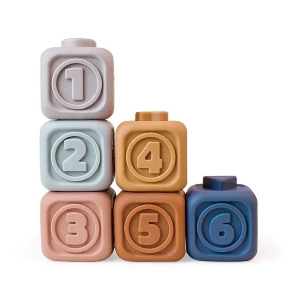 Baby Silicone Building Blocks Montessori Toys for Babies Squeeze Stacker & Teething Toys Early Learning Toy Toddler Girls Boys