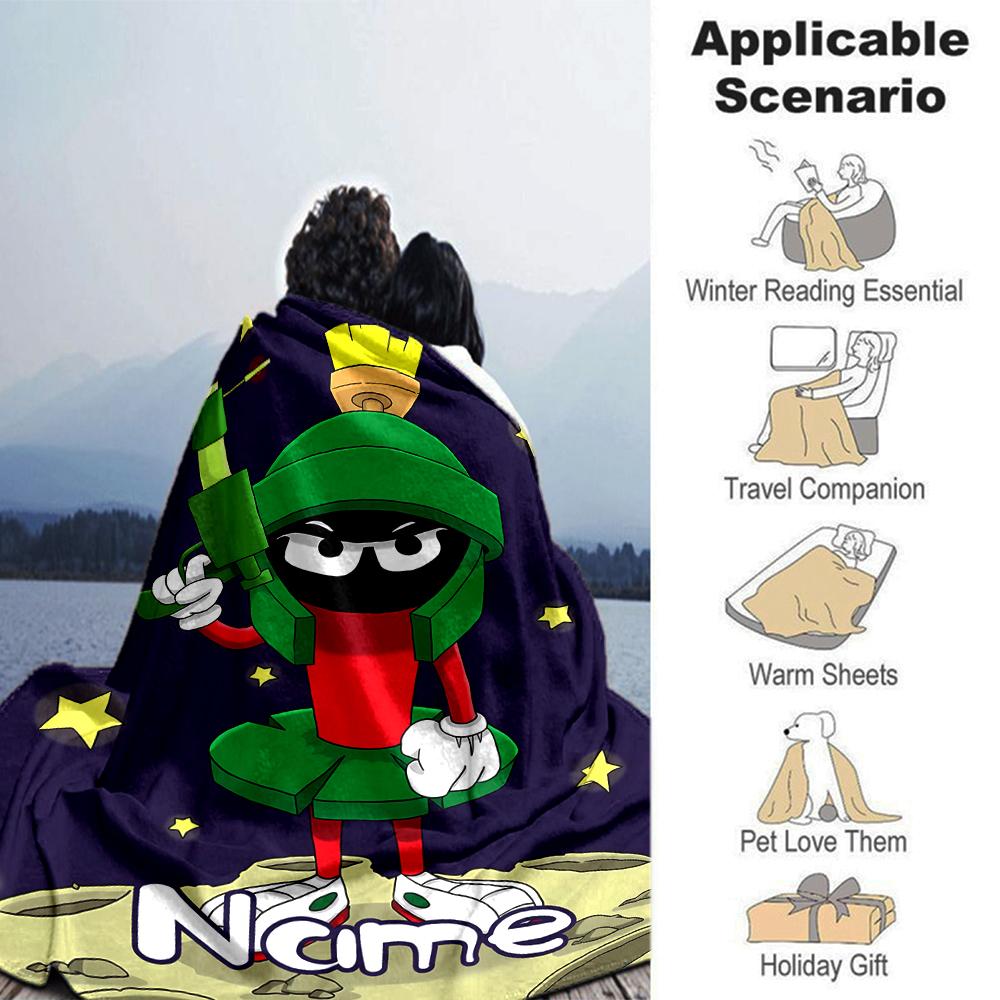 Customiz Name Personality Marvin the Martian Blanket Soft &Warm Sofa Office Bed Travel Lunch Break Blanket, Gift Suitable All Seasons