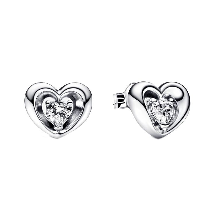 Pandora Moments Radiant Heart Connection Minimalist Fashion Earrings Women earrings 292500C01 Silver,F