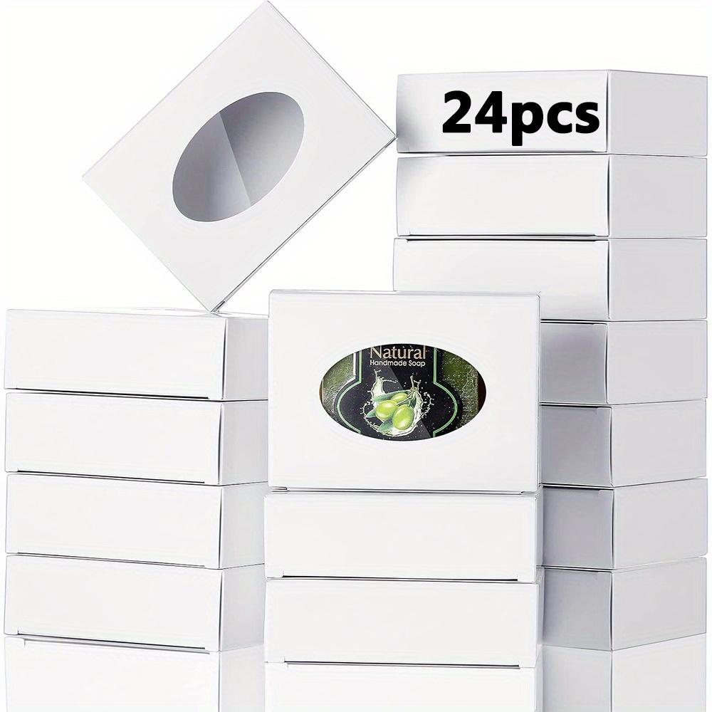 

24 шт. Мыльницы для мыла домашнего изготовления, подарочная упаковочная коробка, мыльница с окном, белые крафт-коробки для мыла, принадлежности для мыловарения, кондитерских изделий 24pcs white