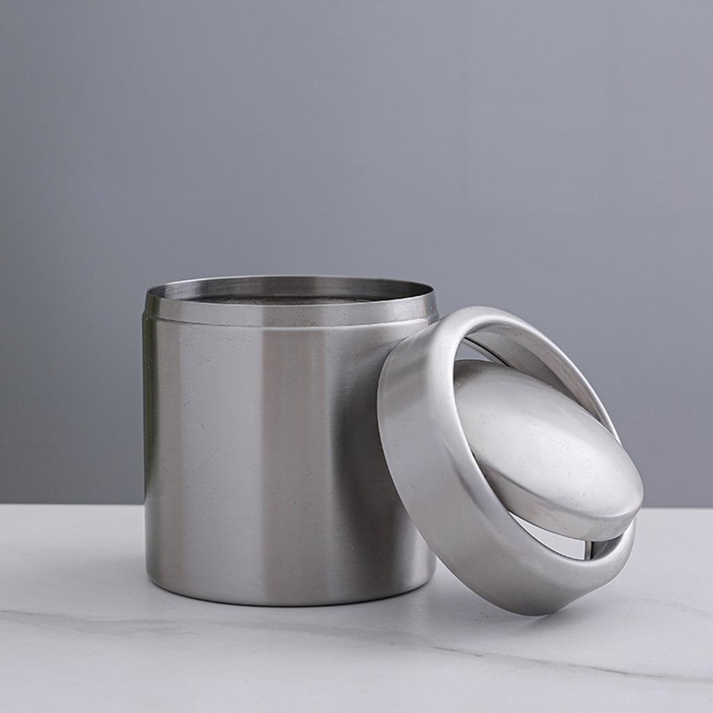 Stainless Steel Trash Can Small Countertop Trash Can 1.5L Trash Bin With/Without Swing Lid Tabletop Waste Bin for Office