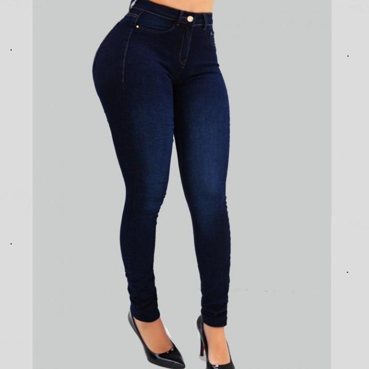 Jean skinny taille haute stretch pour femmes rondes