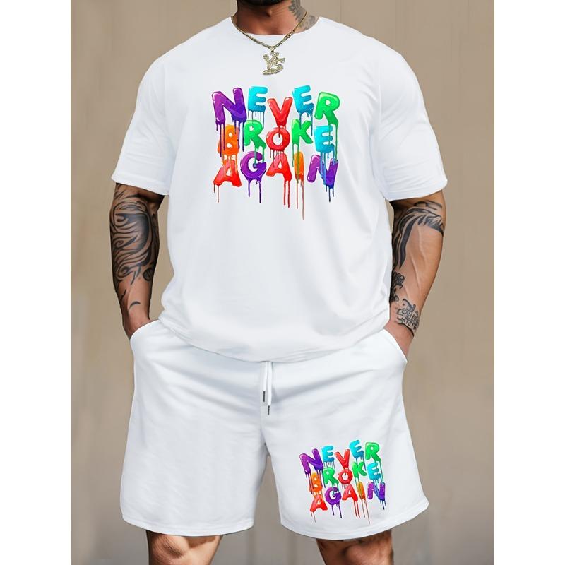 Men's Casual Outfit Set Yellow Duck Print Men's T-shirt & Beach Shorts Set Summer Short-sleeved Street Fashion Sports Shorts