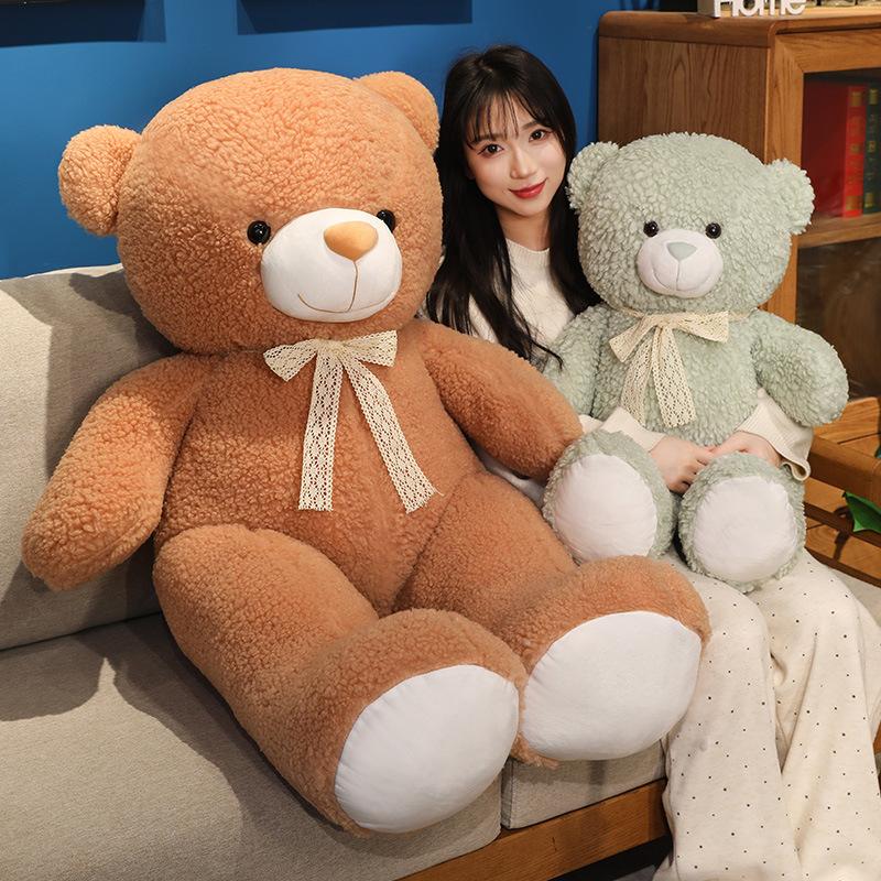 Oversized Sweater Teddy Bear Plush Toy Girl Birthday Gift Bow Tie Big Bear Doll Bed Sleeping Doll