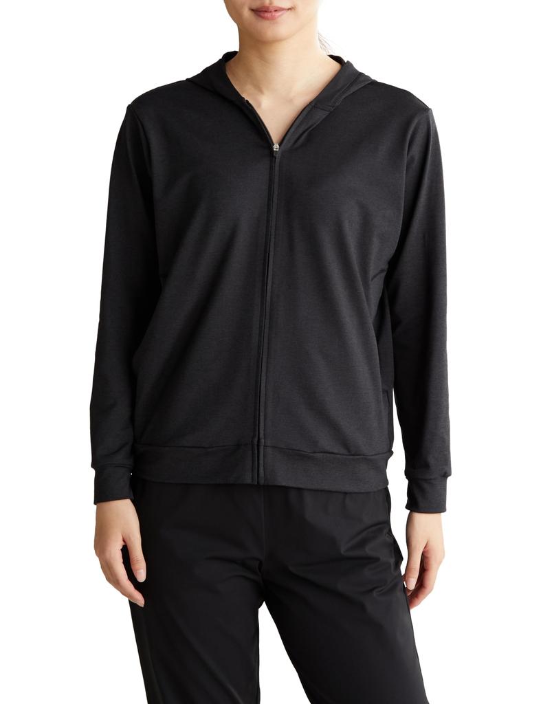 Danskin UV Active Size L Sweatshirt, Moisture-Wicking, Quick-Drying, Antibacterial, Odor-Resistant, Protection, All-Day Hoodie, Women's, Black,