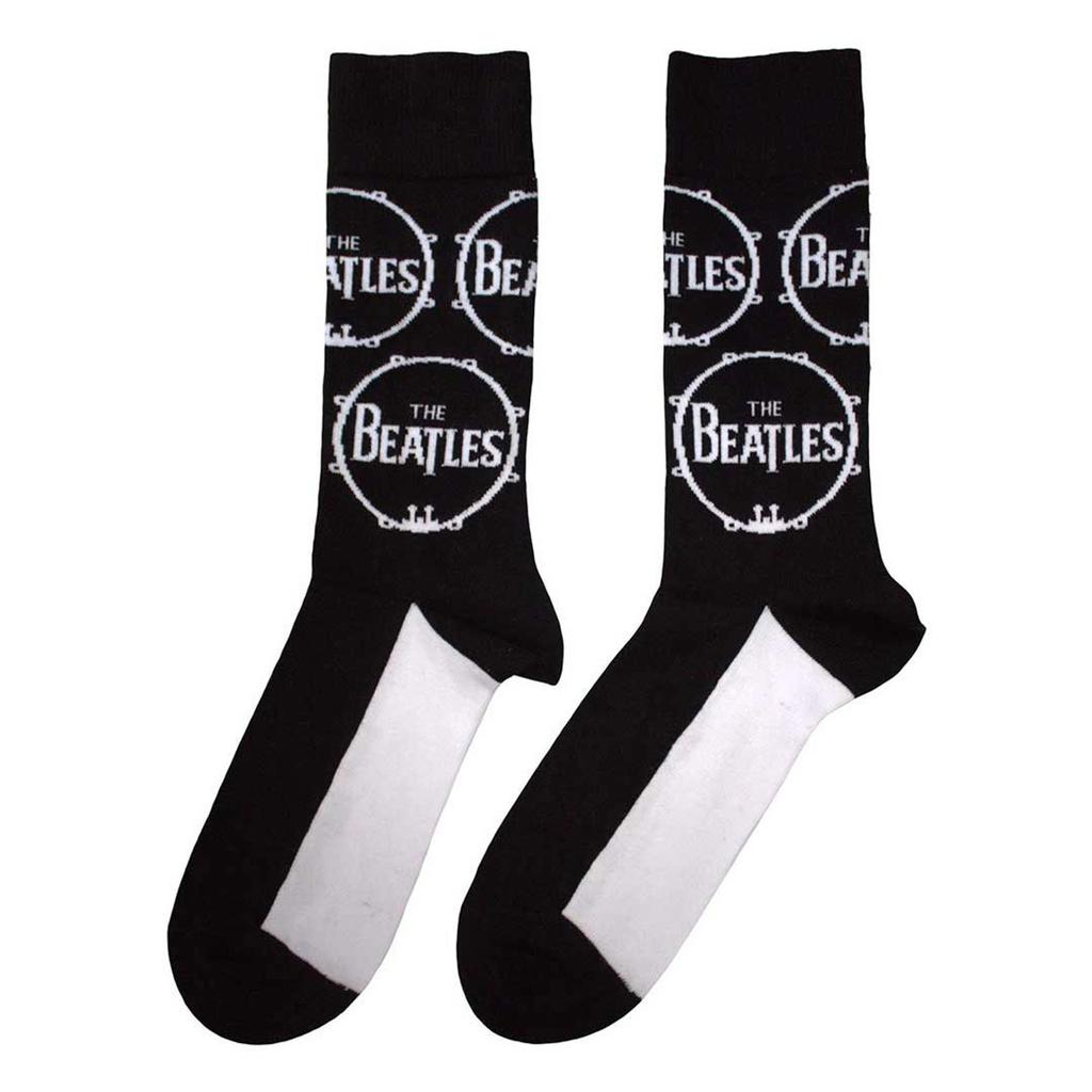 The Beatles Unisex Adult Drum Repeat Logo Ankle Socks
