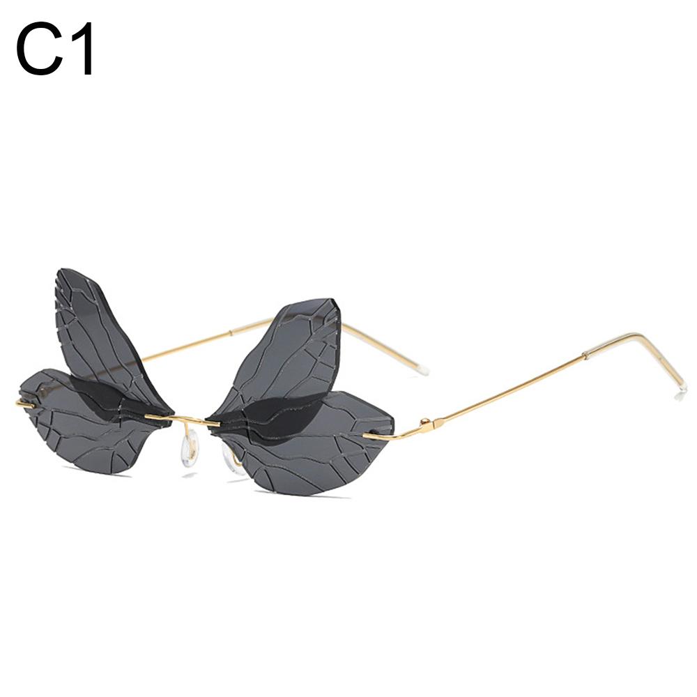 Luxury Frameless Dragon Phoenix Fire Shape Flame Rimless Fashion Sunglasses Narrow Sunglasses UV 400 Streetwear Trending Eyewear