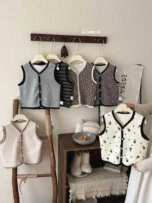 88301 Gilet alla moda in pile per bambini - Autunno/Inverno 2025 Giacca calda senza maniche