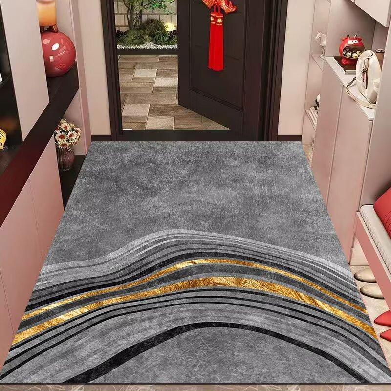 Entrance Carpet At The Foyer Dirt Resistant Crystal Velvet Carpets Absorbent Foot Mats Door Mats