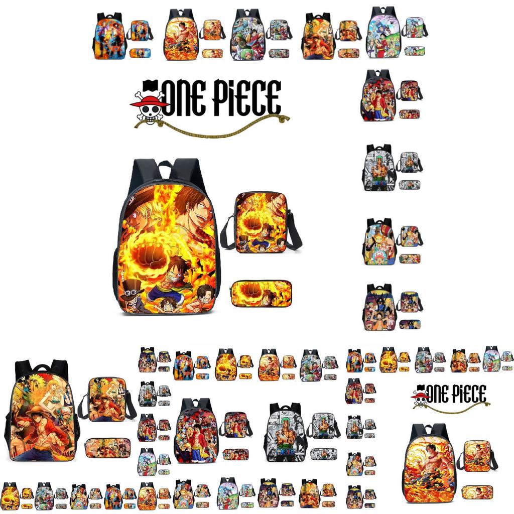 One Piece Backpack Set 3pcs School Bags With Crossbody Lunch Bags And Pencil Case Durable Oxford Material