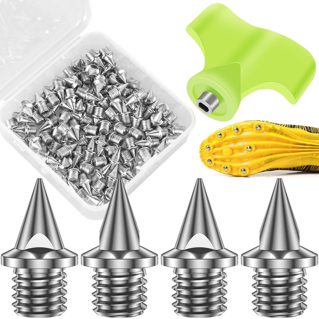 100Pcs Track Spikes Steel Wear Resistant Shoe Spikes Replacement Non-slip Lightweight Sport Shoes Spikes for Running Hiking