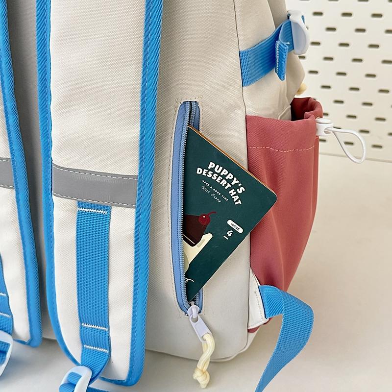 Student Color Contrast Schoolbag Large Capacity Lightweight Backpack