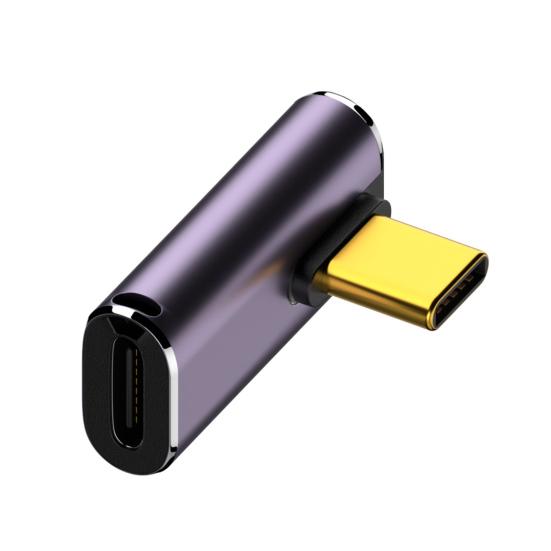 USB C Right Angle Adapter 240W PD 8K@60Hz Video Charge Adapter 40Gbps Data Transfer LED Light Metal Adapter for MacBook Pro for IPad Pro
