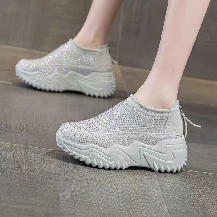 Little white shoes women's summer 2025 new versatile hollow breathable sports shoes small inner height increase dad shoes