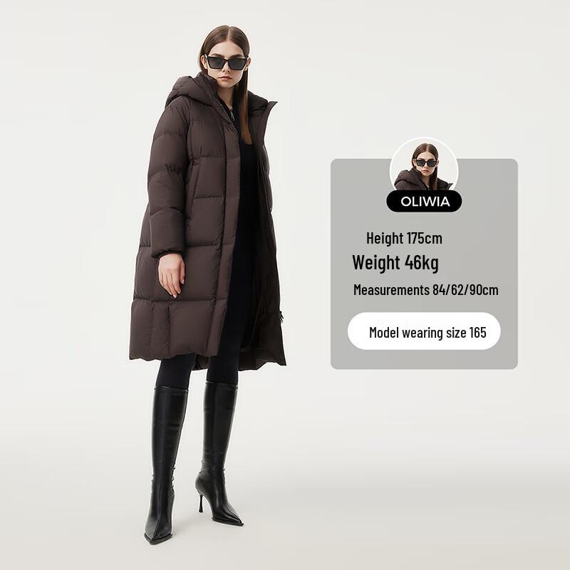 Tanboer Damen TBF530836Z Lange Verdickte Daunenjacke mit Kapuze