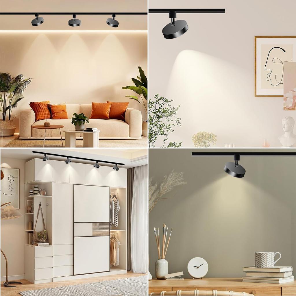 Selou Beleuchtungsschienenspot, Tageslichtweiß, 120W Äquivalent, Hohe Helligkeit, 1200LM, Deckenleuchte für Stromschienensystem mit verstellbarem Abstrahlwinkel,