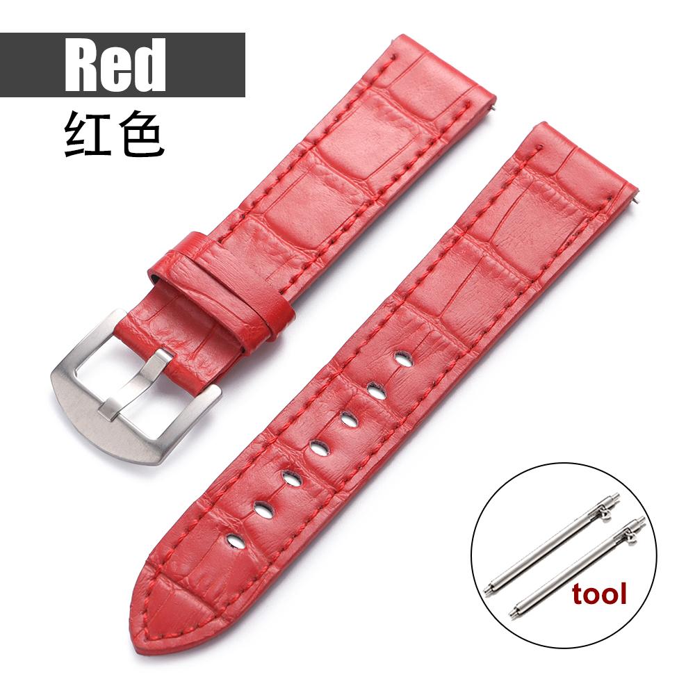 Genuine Calfskin Leather Watch Strap Slub Pattern Bracelet 18mm 20mm 22mm Universal Watchband for Men Women Watch Accessories