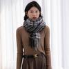 Half-sided thousand bird grid scarf women's 2025 new sweet imitation cashmere warm medium and long plaid scarf