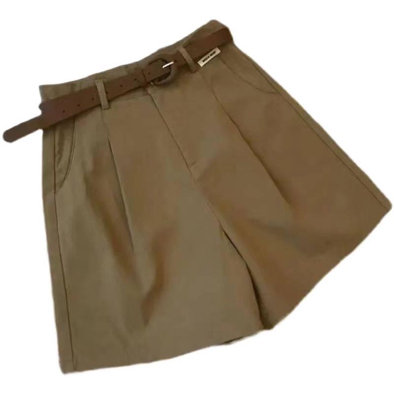 Korean Style High-Waisted Wide-Leg Capri Shorts for Women - Stylish and Slimming Summer 2026 Collection