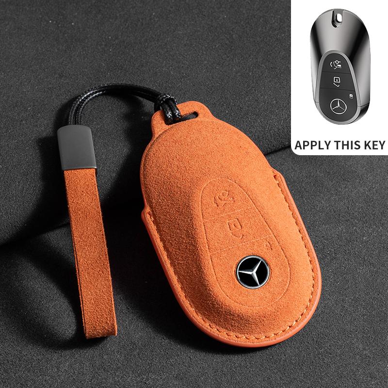 

Чехол для автомобильного ключа из замши для Mercedes Benz E Class W213 W205 E200 E260 E300 E320 AMG CLA 2018 2019 2020, чехол для дистанционного брелока